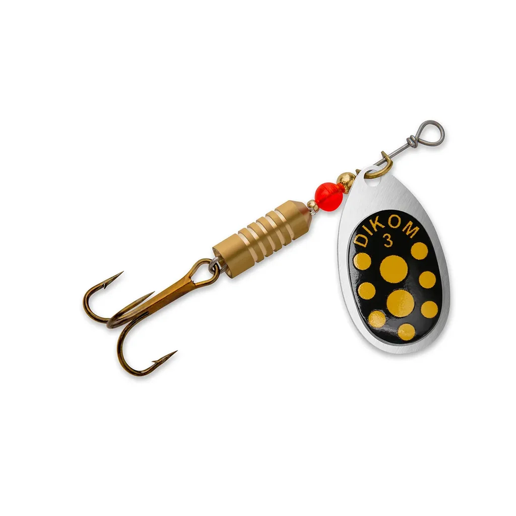 Spinner Round Metal Spinner Lure  Yellow Bee Silver
